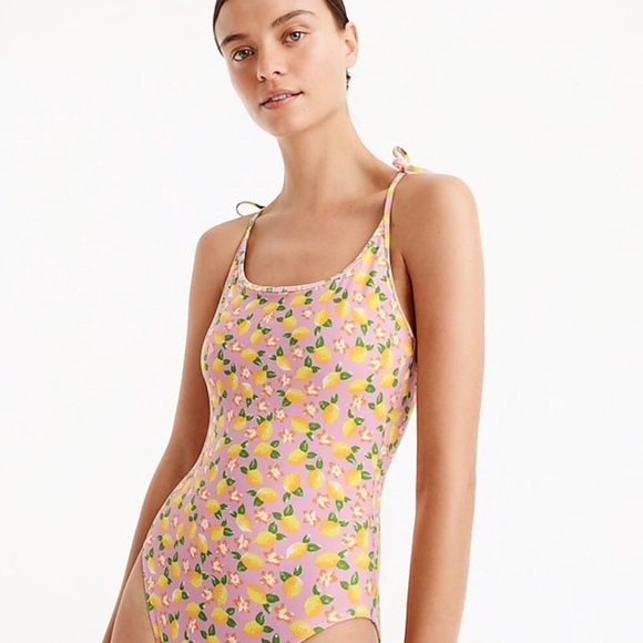 lemon print one piece swimsuit